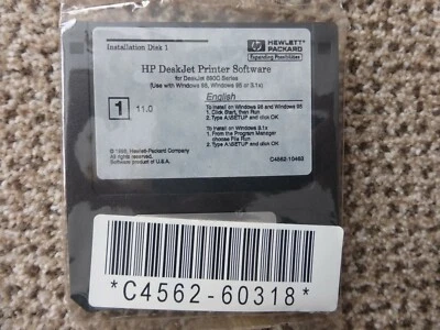 HP Deskjet 690C Printer Software 3.5'' Floppy Disks Installation Windows 95 98  - Image 1 of 2