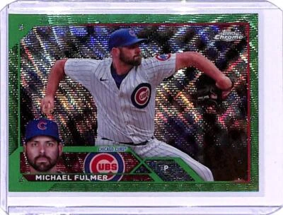 2023 Topps Chrome Update Refractor Green Wave #USC183 Michael Fulmer 73/99 Cubs Foto 1 de 2