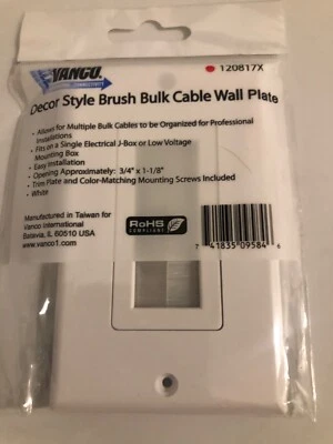 Placa de pared de cable a granel con cepillo estilo decoración Vanco, 120817X - blanco............LSS-21 Foto 1 de 2