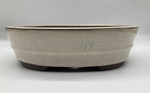 Cream Glazed Oval Bonsai Pot 26.5x20x7cm - Picture 1 of 2