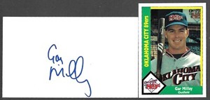 Gar Millay ( OF Minors 1986-1991 ) RANGERS SIGNED AUTOGRAPH AUTO 3x5 INDEX COA