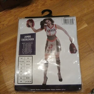 Halloween Ladies Miss Cheerleader Zombie Costume 16-18 - Picture 1 of 3