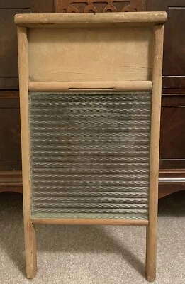 Vintage Columbus Washboard Co. Crystal Cascade No. 2  Glass Washboard Ohio USA - Image 1 of 3