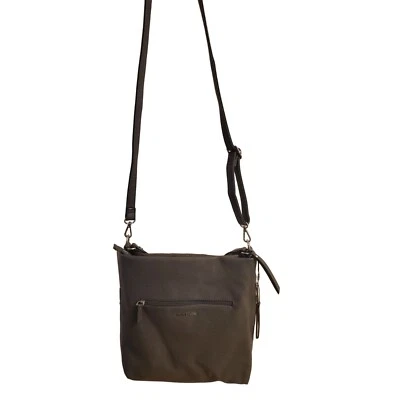 Bolso Bandolera Max Studio Dk Verde Cartera Cuero Guijarro Aspecto Hombro Cremallera Usado en Excelente Condición Foto 1 de 4