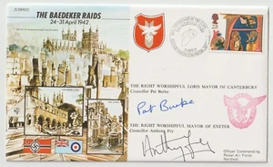 24/4/1992 UK GB FDC - WWII - The Baedeker Raids - HANDSIGNED - Picture 1 of 2