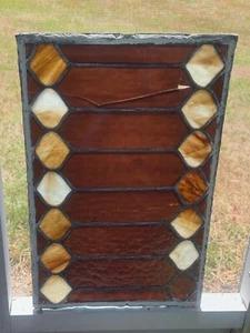 Antique Leaded Stained Glass | Tampa Bay Area | 21" x 13" | Window Panel Decor - Picture 1 of 20