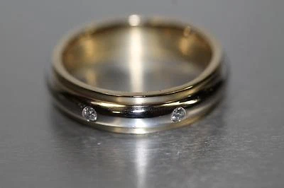 14K Two-Tone Gold 6mm Diamond Etoile Wedding Band Eternity  Ring 11.5 Gr -11.5US - Image 1 of 4