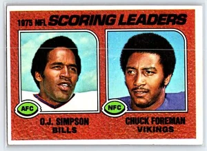 1976 Topps #204 1975 Scoring Leaders (O.J. Simpson / Chuck Foreman) - Bild 1 von 2
