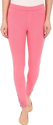 Leggings HUE Mujer Encaje Ribete Piqué Skimmer Rosa Foto 1 de 2