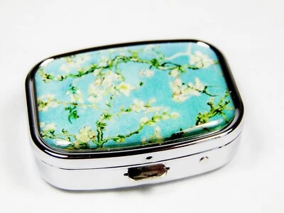 FRIDOLIN van Gogh Pillendose Schmucketui Spiegel Metall Pillen Schmuck "Mandelblüte"