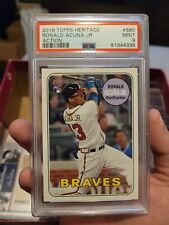 2018 TOPPS HERITAGE RONALD ACUNA JR. ACTION VARIATION RC ROOKIE SP PSA 9 MINT 