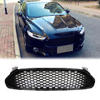 For Ford Fusion 2013-2016 Gloss Black Front Bumper Honeycomb Mesh Grille Grill