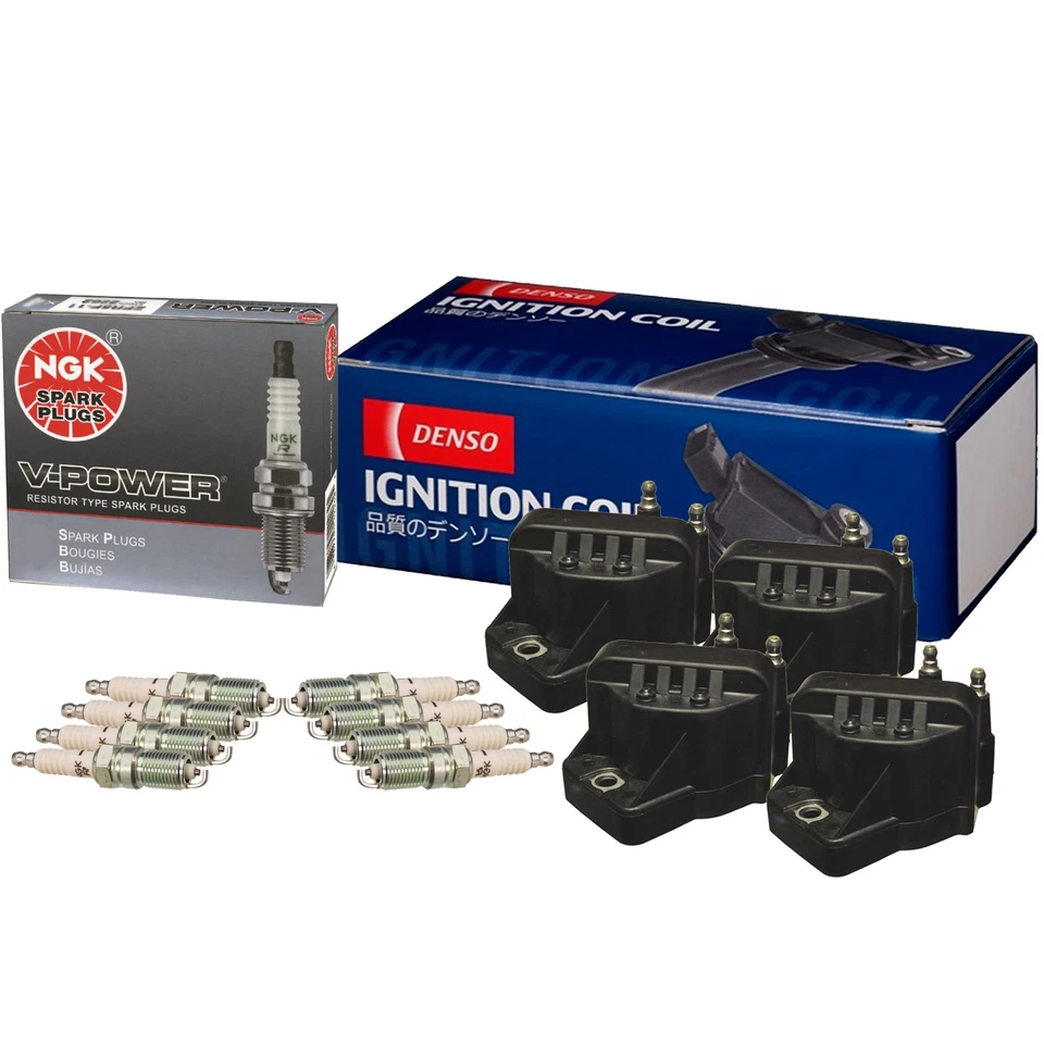 Комплект свечей зажигания Denso 4 катушки зажигания COP NGK 8 V-Power для Cadillac Oldsmobile - Изображение 1 из 1