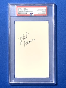 Chick Hearn HOF Autographed 3x5 Index Card LA LAKERS SPORTSCASTER PSA DNA - Picture 1 of 3