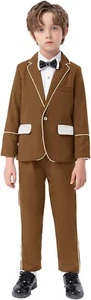 Flower Boy‘s Suits Set Coat Pant Toddler Wedding Prom Tuxedo Outfit Two Pieces - Picture 1 of 16