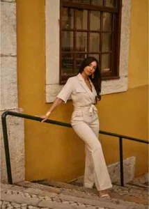 ++NUEVO++Jumpsuit Freebird Yael talla XL mono pantalón de una pieza beige PVP 169 € - Imagen 1 de 5
