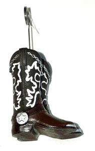 Schreibtischplatte Büro Zuhause 1 Stiefel Visitenkarte Notiz Papier Western Cowboy Halter UNBENUTZT - Bild 1 von 1
