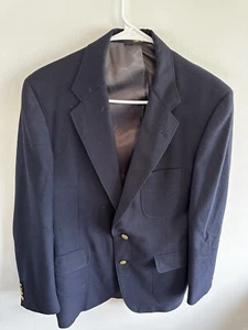 Mens DAKS LONDON Blazer Size 39 Navy Blue Wool - Bild 1 von 9