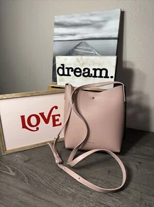 SAMARA Anthropology Blush Pink Faux Leather Snap Crossbody Handbag PreOwned - Picture 1 of 14