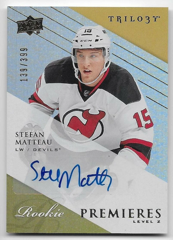 13/14 UPPER DECK TRILOGY ROOKIE PREMIERES AUTOGRAPH Stefan Matteau #139/399 - Image 1 of 1