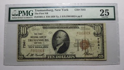 $10 1929 Trumansburg New York NY National Currency Bank Note Bill Ch #7541 VF25 - Image 1 of 4
