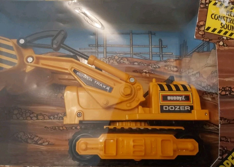 1988 Buddyl Battery Operated Power Traxx Dozer-Black & Yellow w/Real Sound NIB  - Image 1 of 4