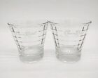 Crown Royal Bar Glasses Etched Set of 2 Block Ribbed Pattern CR Marked
