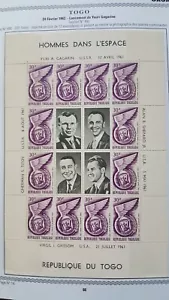 TOGO–1962- First astronauts of USA and URSS - MNH PERFORATE SHEET 2 - Imagen 1 de 1