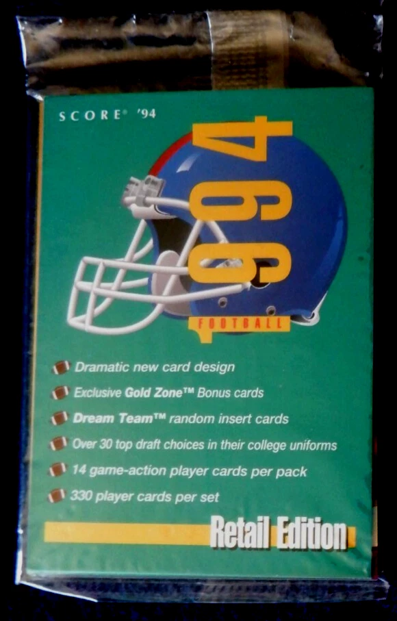 Score Retail NFL sample cards 1994, Jordan, Bettis, Sharpe, Lott, Thomas - Image 1 of 2