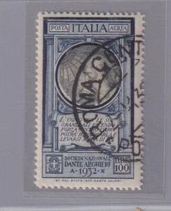 Deutsches 1932 Flugpost - Dante Alighieri L.100 Blau Und Oliv (Cat.57/222) - Bild 1 von 2