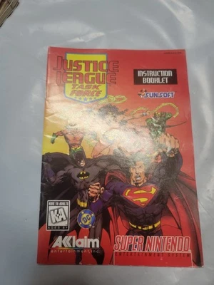 Justice League Task Force Super Nintendo SNES 1995 Manual Only - Image 1 of 2