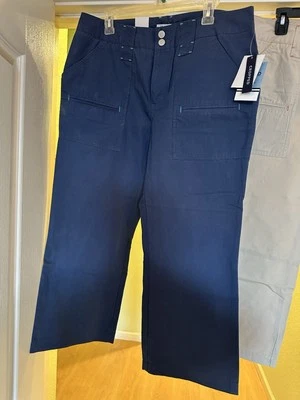 IZOD Wide Leg Cropped Chinos, Size 12, Very Slight Discoloration in a Few Spots - Image 1 of 4