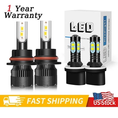 9007 880 LED Headlight High/Low Fog Light Bulbs For Pontiac Sunfire 2000-2002 - Image 1 of 4