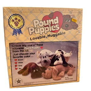 Vintage Pound Puppies Kit DIY Craft - Make Your Own Gray Puppy 1985 TONKA - Picture 1 of 9