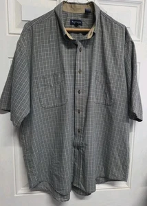 Van Heusen Hombre Grande Manga Corta Cuadros Verde - Imagen 1 de 8