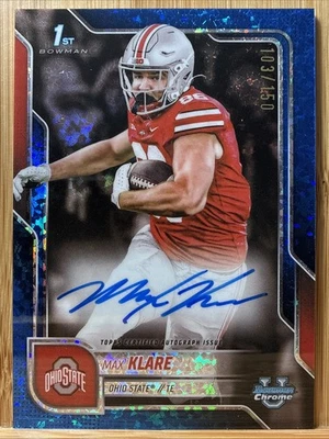 Max Klare 2025 Bowman U Chrome - 1st Blue Mini-Diamond Auto /150 - Ohio State - Image 1 of 3