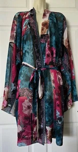 Cacique Multi-Color Floral Kimono Robe By Lane Bryant Sz 26/28 - Picture 1 of 12