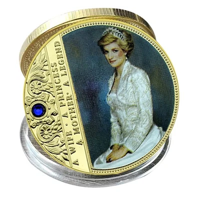 英格兰戴安娜王妃纪念币-镀金致敬奖章 — 第 1/4 张图片