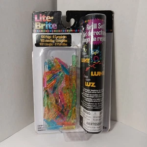 Lite Brite Refill Pegs And Templets 100 Pegs 8 Temples Never Opened Box Peeled  - Picture 1 of 3