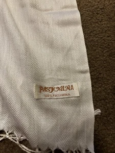 Pashmina Scarf Cashmere eggshell white large - Picture 1 of 3