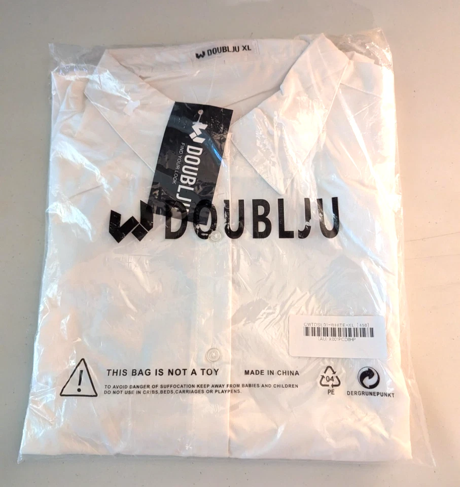 Doublju Hombre Blanco XL Camisa de Vestir Manga Larga Nuevo en Caja Foto 1 de 4