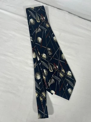 Corbata temática de golf azul poliéster palos y pelotas de golf 60 pulgadas - A. Rogers Foto 1 de 4