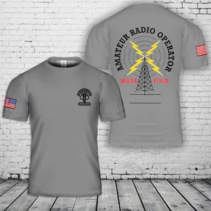Custom Call Sign USA HAM Amateur Radio Operator T-Shirt 3D - Picture 1 of 2