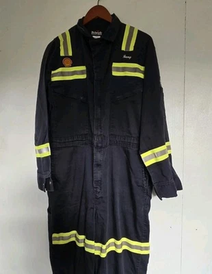 Bulwark Coveralls Mens 42 Reg Blue FR Flame Resistant Reflective Work Wear - Image 1 of 4