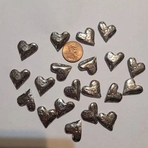 Lot of 10 Vilmain Heart Pocket Charms Pewter Charm Wedding Love Bridal Showers - Picture 1 of 1
