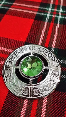 Broches a Cuadros TC Mosca Piedra Verde Mar Nudo Celta Trabajo Broche Cromo/Celta 3" Foto 1 de 2