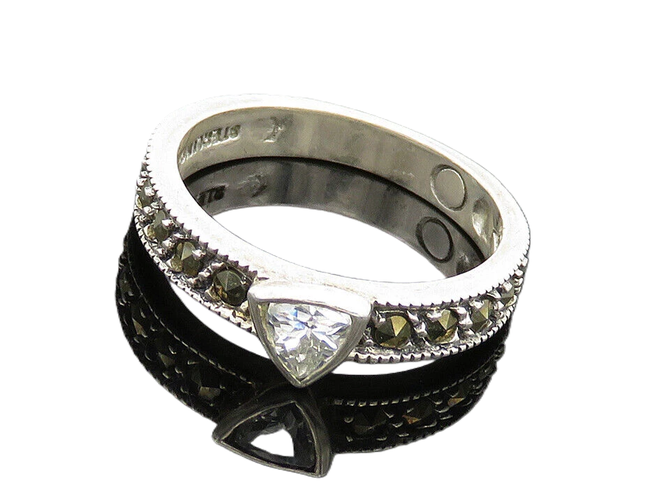 Винтажное серебряное кольцо с топазом и марказитом JUDITH JACK 925 размер 6 RG20082 - Изображение 1 из 4