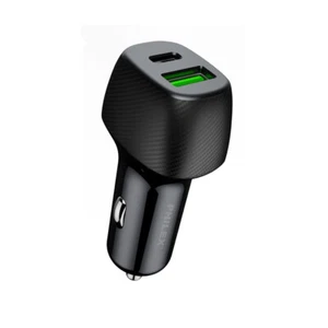 Philex 36W Dual USB-C & USB Ports Car Charger Socket for Phones/Tablets Black - Picture 1 of 2