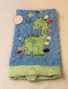 NWT lollypop Dinosaur Baby Blanket blue taggies 30''x40''