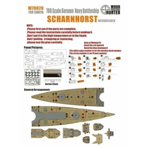 Hunter W70020 1/700 Wood Deck gmn battleship SCHARNHORST FOR TAMIYA 77518 - Picture 1 of 3